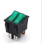 Przełącznik kołyskowy podwójny 15A 250V zielony