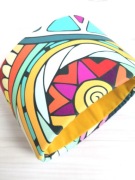 Osłonka na doniczkę z tkaniny welur mozaika wzór geometria dekorolki