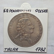 Stara Moneta Polska Talar Król Stanisław August Poniatowski 1782 r.