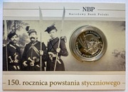 10zł - 150 rocznica powstania styczniowego + Folder NBP