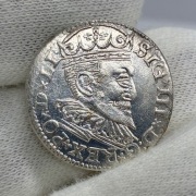 trojak Ryga Zygmunt III Waza 1596 - b. ładny połyskowy