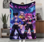 Nowy duży mięciutki koc K-POP Demon Hunters  150x200 cm