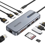 Hub USB-C 10w1 ADAPTER ROZDZIELACZ HDMI USB-A USB-C RJ45 SD/TF