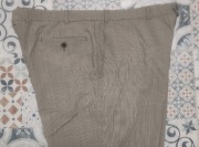 Spodnie M&S r. 40/33 pepitka Wełna pas 102 cm brąz