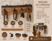 Wieszak retro dla psa kota akcesoria  organizer deska stara handmade 