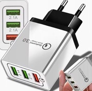 SZYBKA ŁADOWARKA SIECIOWA 3X USB DO TELEFONU QUICK CHARGE 3.0 18W