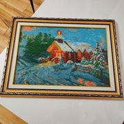 Obraz haftowany ręcznie koralikami.