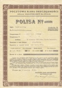 1928r, Warszawa, Polisa Poczt. Kasa Oszczędn.Dział Ubezp.