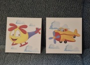 2 x obraz obrazek dziecięcy samolot i helikopter 