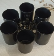 KOMPLET 6 kubków czarnych