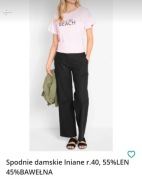 Spodnie damskie lniane r.40, 55%LEN 45%BAWEŁNA
