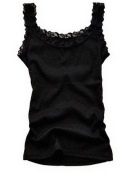 Bluzka czarna koronkowa koronka koszulka top elastyczna seksowna 36