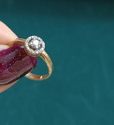 Złoty pierścionek 585 z brylantami 0,20 ct zaręczynowy 