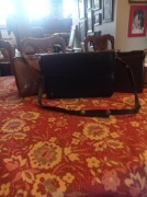 Torebka kopertówka czarna skórzana b stara