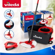 NOWY Mop obrotowy Vileda Turbo Spin&Dry microfibre zestaw + szczotka