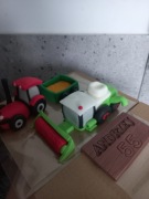 Zestaw z masy cukrowej na tort duzy kombajn traktor 