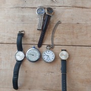 6 zegarków. Atlantic, ruhla, powrót, Fuji, pobieda, 