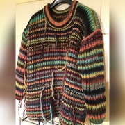 Sweter - wielokolorowy- rękodzieło