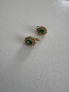 Kolczyki zapięcie angielskie kamień szmaragdowy