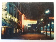 WARSZAWA Marszałkowska widok noc neon RUCH 1968