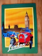 Zeszyt brulion A4 ok. 70 stron linia 8 mm londyn stare samochody