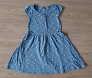 H&M Sukienka letnia w kropki niebieska 122/128