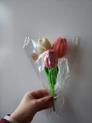 Nowy bukiet 3 kwiatów na szydełku mix kolorów