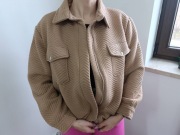 Camelowa damska kurtka z podszewką