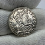 trojak Ryga Zygmunt III Waza 1598 - piękny połyskowy