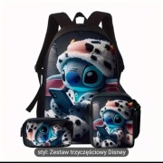 Plecak, śniadaniówka i piórnik z wizerunkiem stitch 
