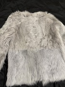 Es Escada futro naturalne płaszcz  xs 34 futerko srebrne szare nowe z