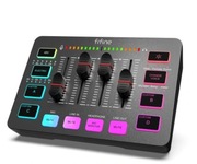 FIFINE Mikser audio do gier, streaming RGB PC