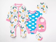 Komplet spioszkow pajacykow body czapeczka rekawiczki sliniaczek roz 3-6M