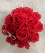 Bukiet mydlane róże flowerbox walentynki serce