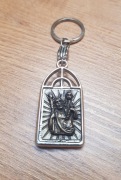 Brelok metalowy z Św.Krzysztofem i Matką Boska