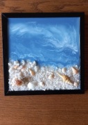 Obrazek plaża, morze 3D z żywicy handmade 