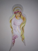 Anioł z wiankiem malowany ręcznie