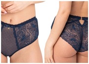 Figi brazyliany Samanta Nyks M400 r. L, granatowy, koronka, majtki