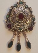 Piękna bogatozdobiona broszka GÓRALSKA przypinka ozdoba żakietu koszuli.