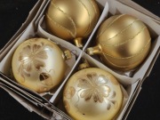 Bombki choinkowe złote, lata 90 - te, retro ozdoby choinkowe vintage