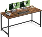 Biurko VASAGLE 135 cm – komputerowe, industrialne, rustykalny brąz + czarny