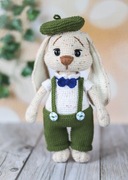 Szydełkowy królik, królik na szydełku, króliczek, przytulanka królik 