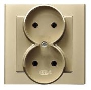 Gniazdo podwójne podtynkowe OSPEL Sonata GP-2R/39 złoty szampański