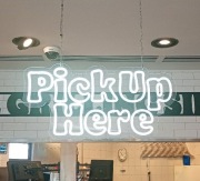 ZAMÓW ODBIERZ TUTAJ NEON SZYLD LED PICK UP HERE UBER WOLT RESTAURACJA BAR 