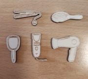 Akcesoria fryzjerskie scrapki decor sklejka 5szt.