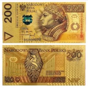 Banknot Pozłacany 200 zł. ZYGMUNT I STARY 1994r.