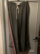 H&M szerokie spodnie diagonal wide leg kuloty szwedy oversize wiązane