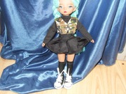 lalka z minką, 30 cm, warkocze w kolorze pistacjowym