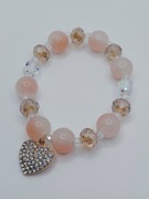 Bransoletka brzoskwiniowa z sercem