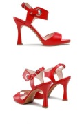 Wygodne seksowne czerwone szpilki skóra 38/24,5 cm